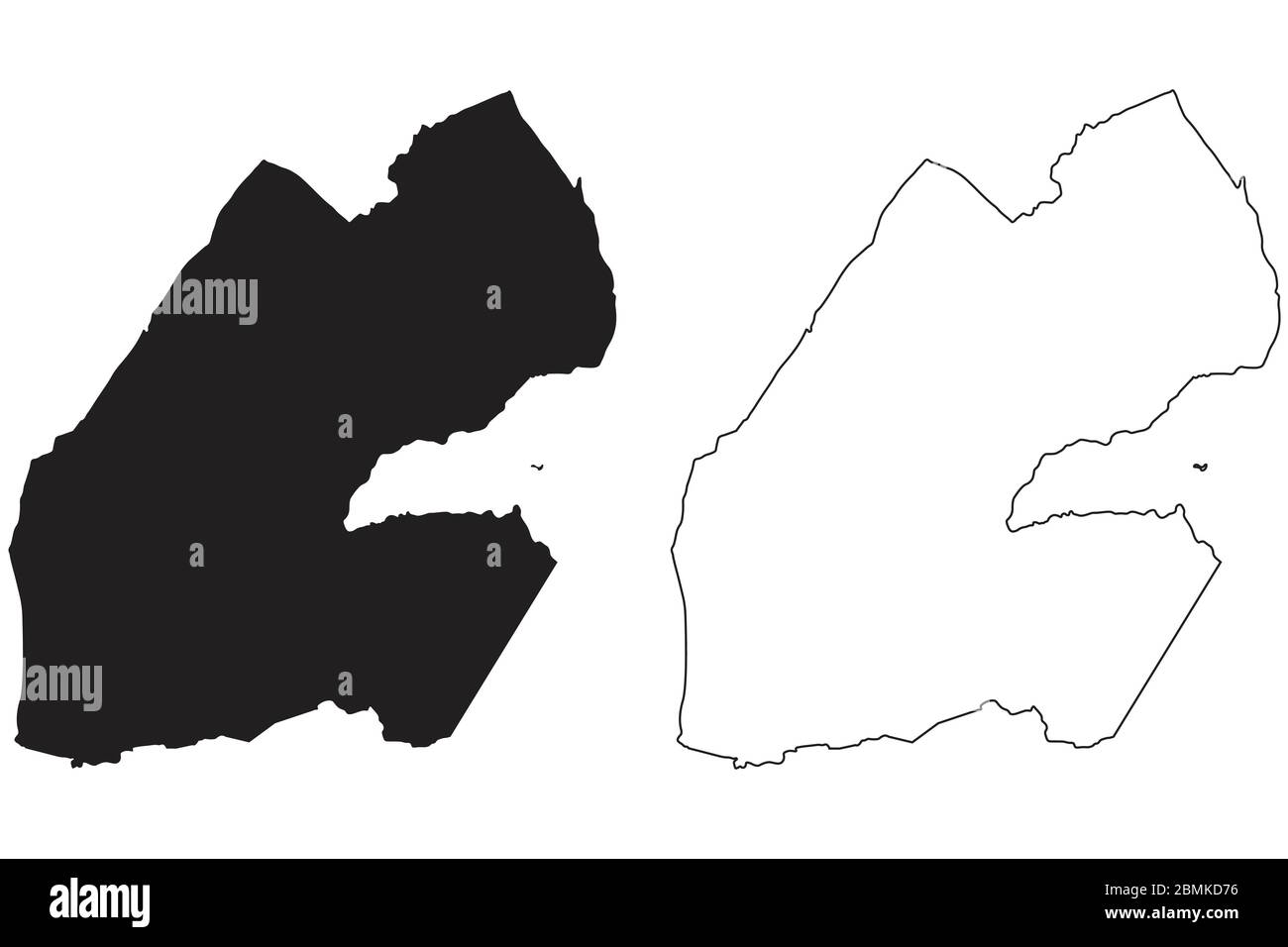 Djibouti Country Map. Black silhouette and outline isolated on white background. EPS Vector Stock Vector