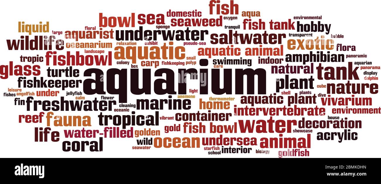Aquarium word cloud concept. Collage made of words about aquarium