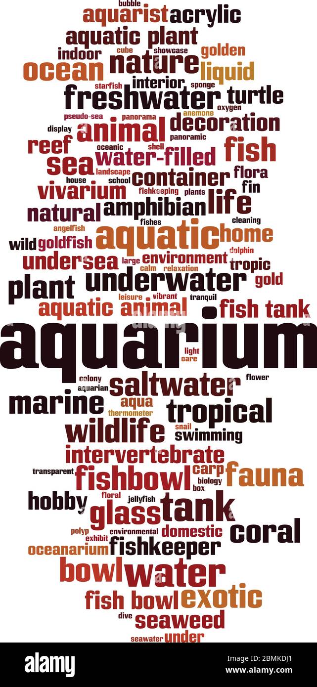 Aquarium word cloud concept. Collage made of words about aquarium