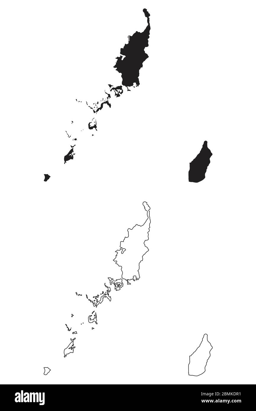 Palau Country Map. Black silhouette and outline isolated on white background. EPS Vector Stock Vector