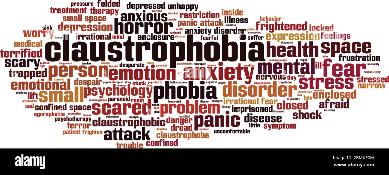 Claustrophobia word cloud concept. Collage made of words about claustrophobia. Vector illustration Stock Vector