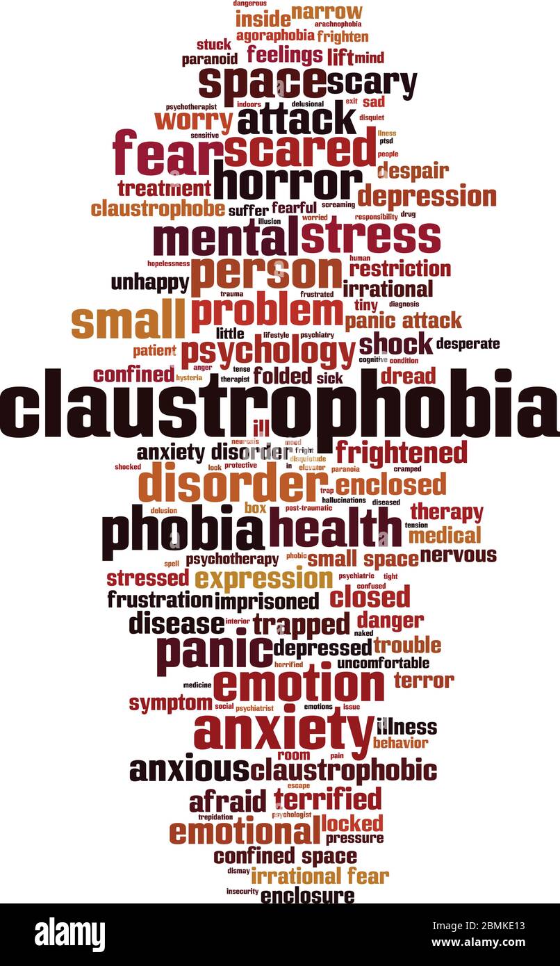Claustrophobia word cloud concept. Collage made of words about claustrophobia. Vector illustration Stock Vector