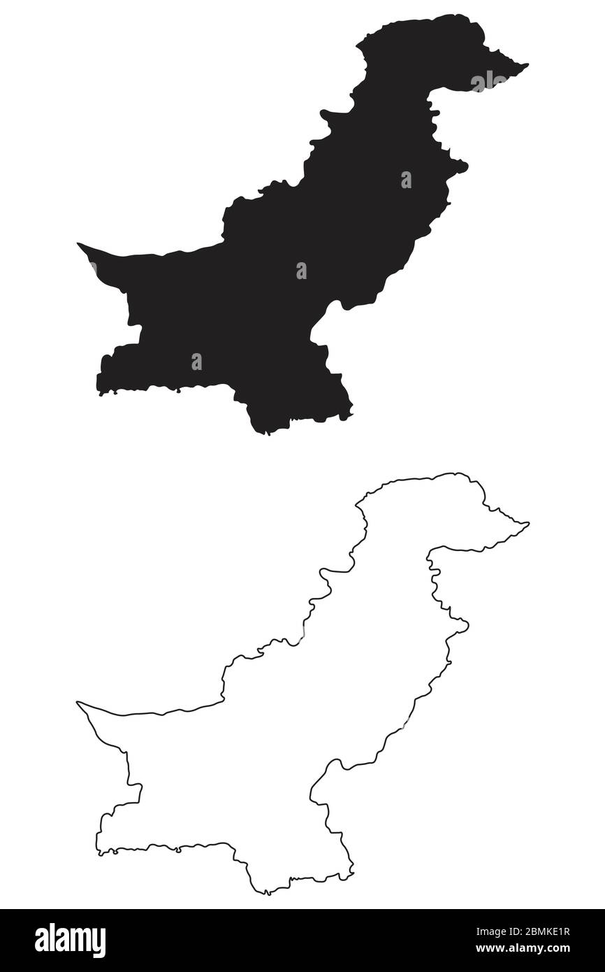 Pakistan country map hi-res stock photography images
