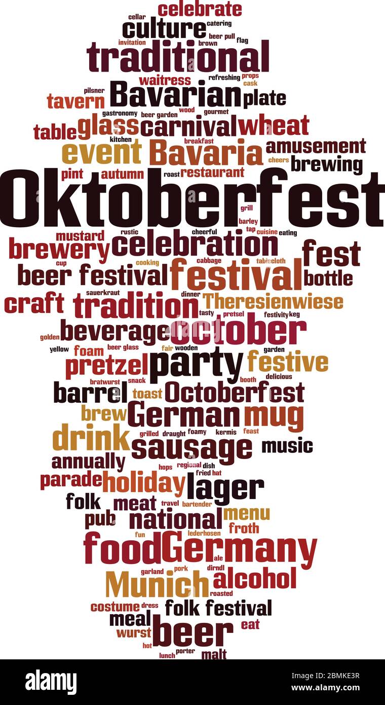 Oktoberfest word cloud concept. Collage made of words about Oktoberfest