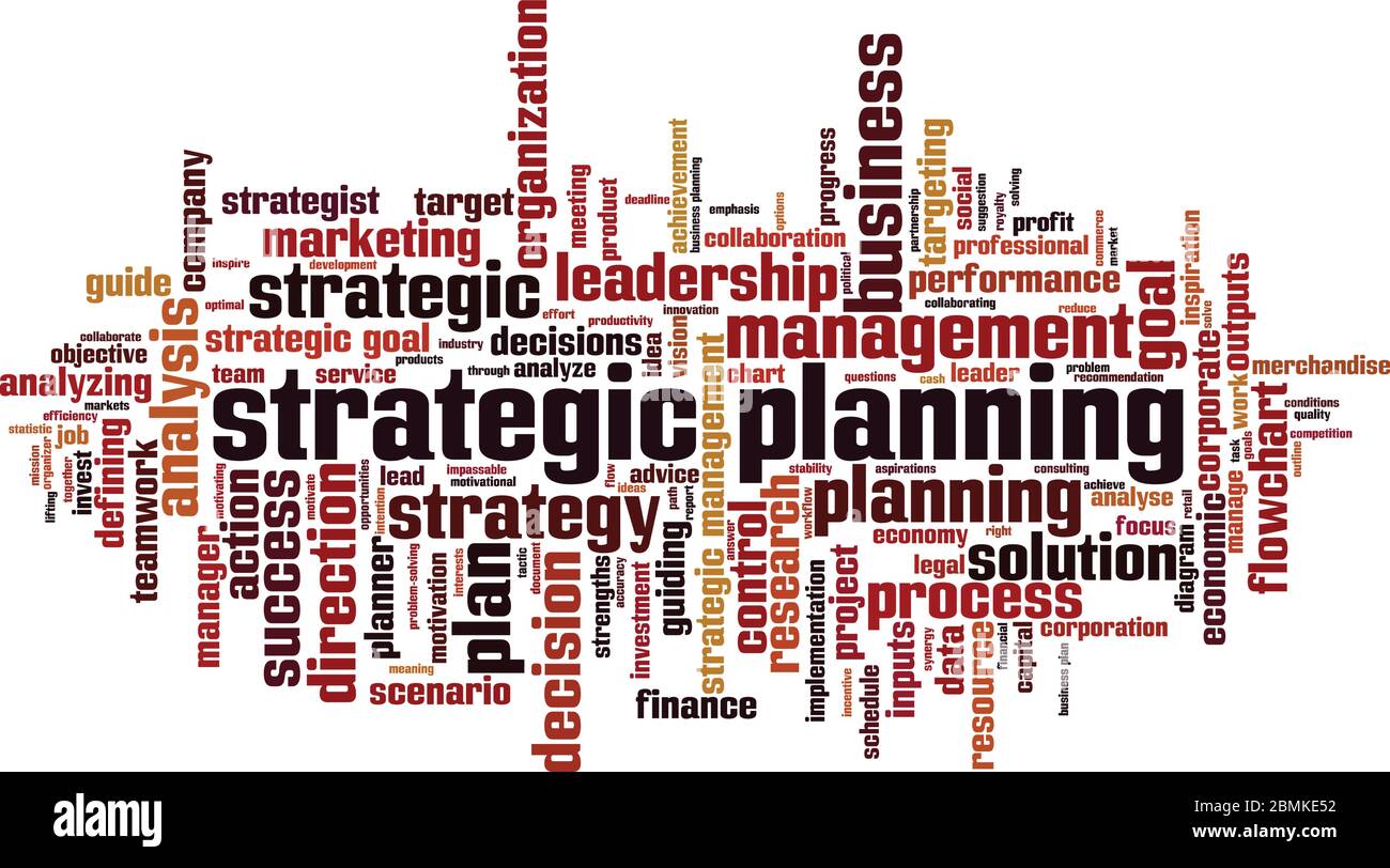 Strategic planning word cloud concept. Collage made of words about strategic planning. Vector illustration Stock Vector