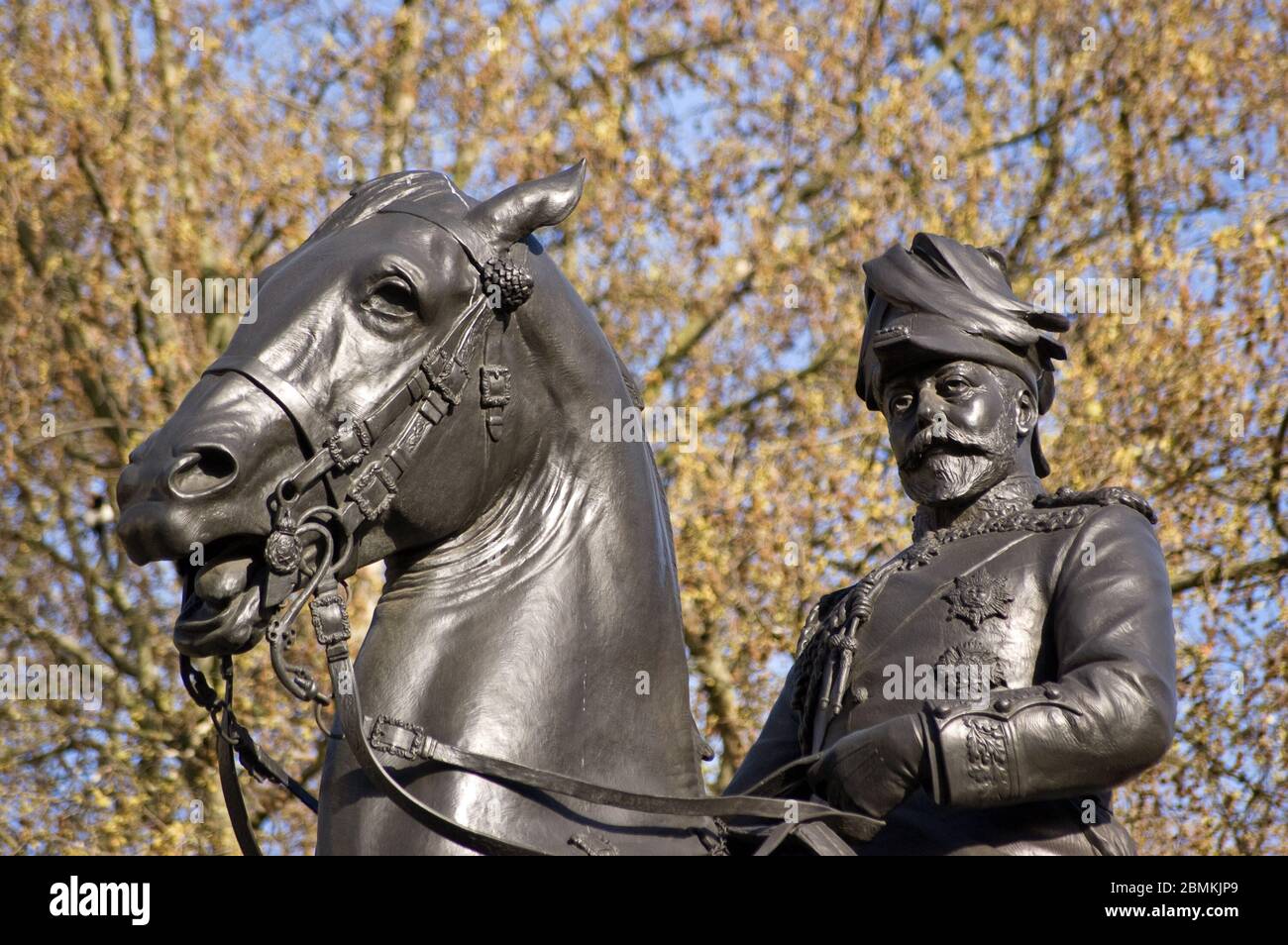 Equine statue of King Edward VII (1841 - 1910) in Westminster, London