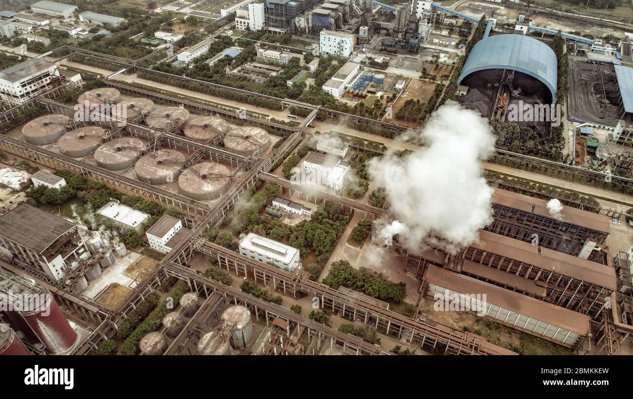 aerial view of alumina factory Stock Photo