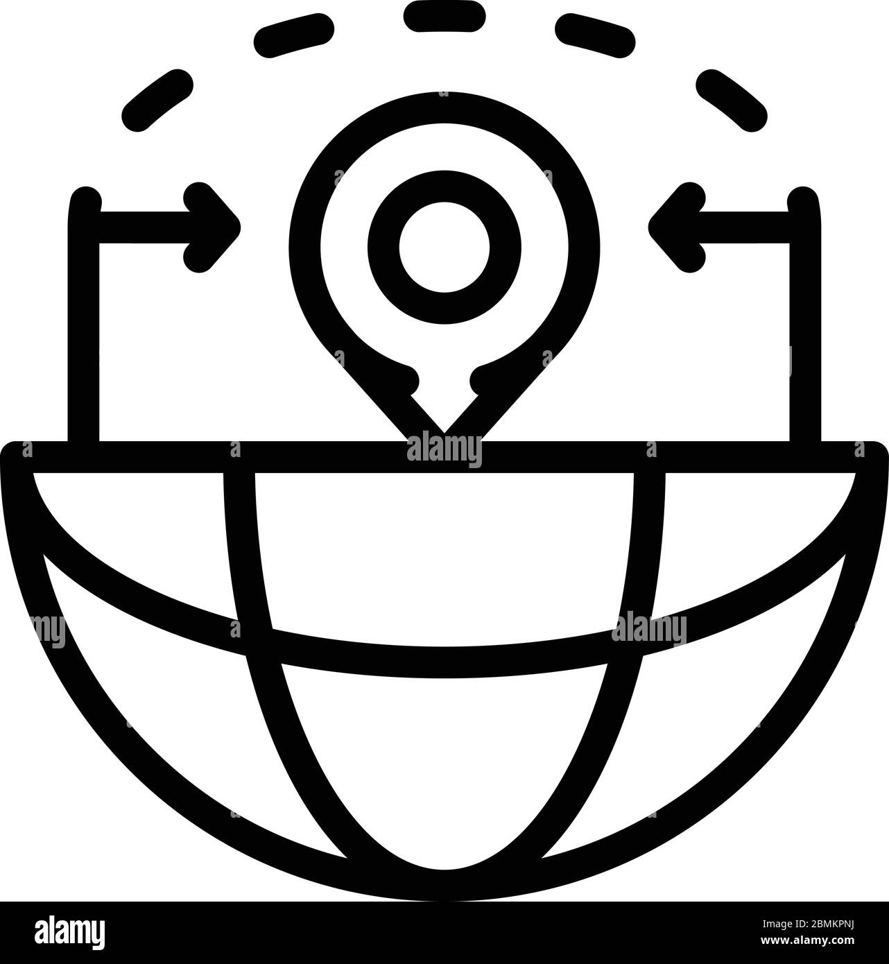 Point and half globe icon, outline style Stock Vector Image & Art - Alamy