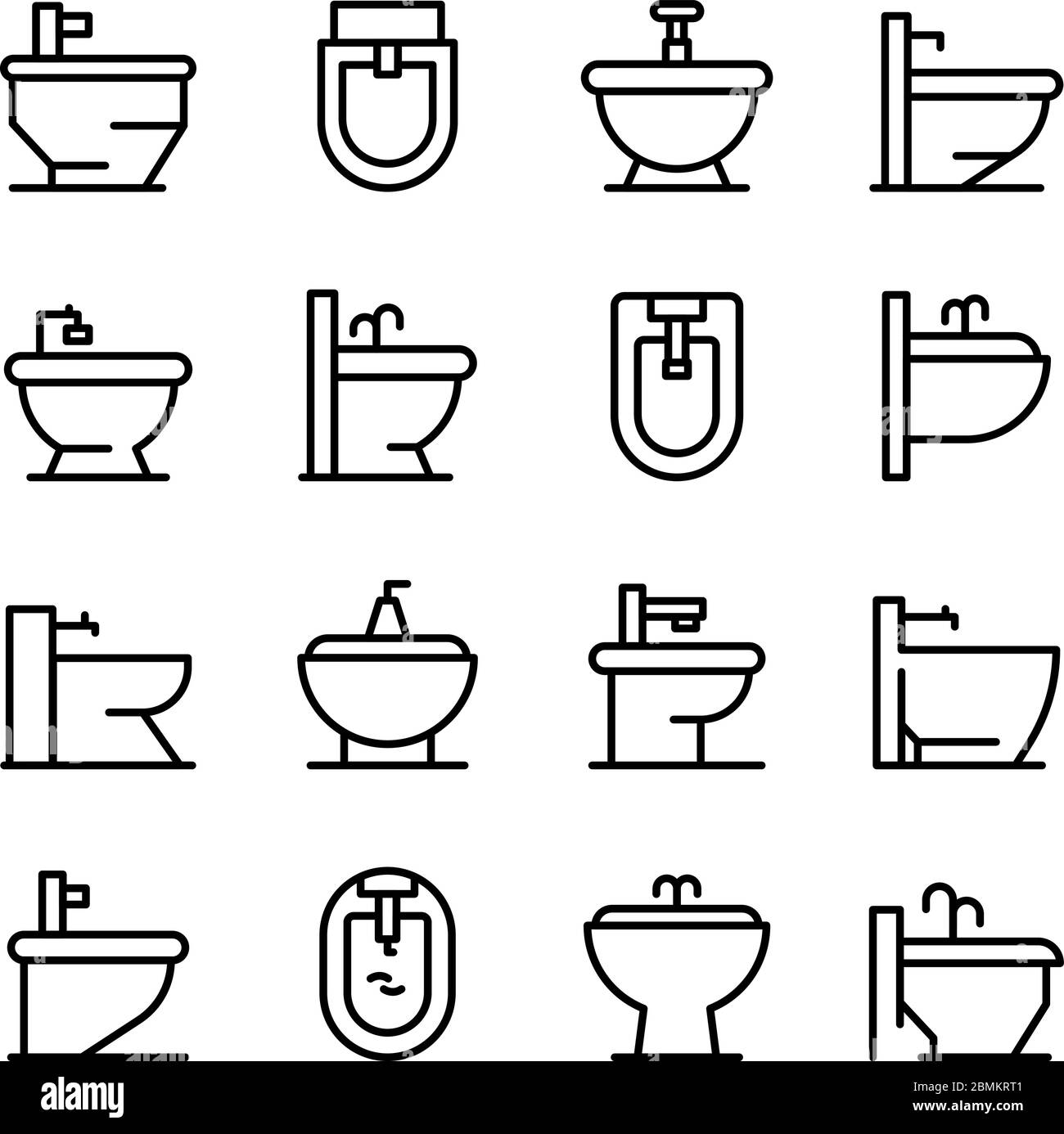 Bidet icons set, outline style Stock Vector Image & Art Alamy