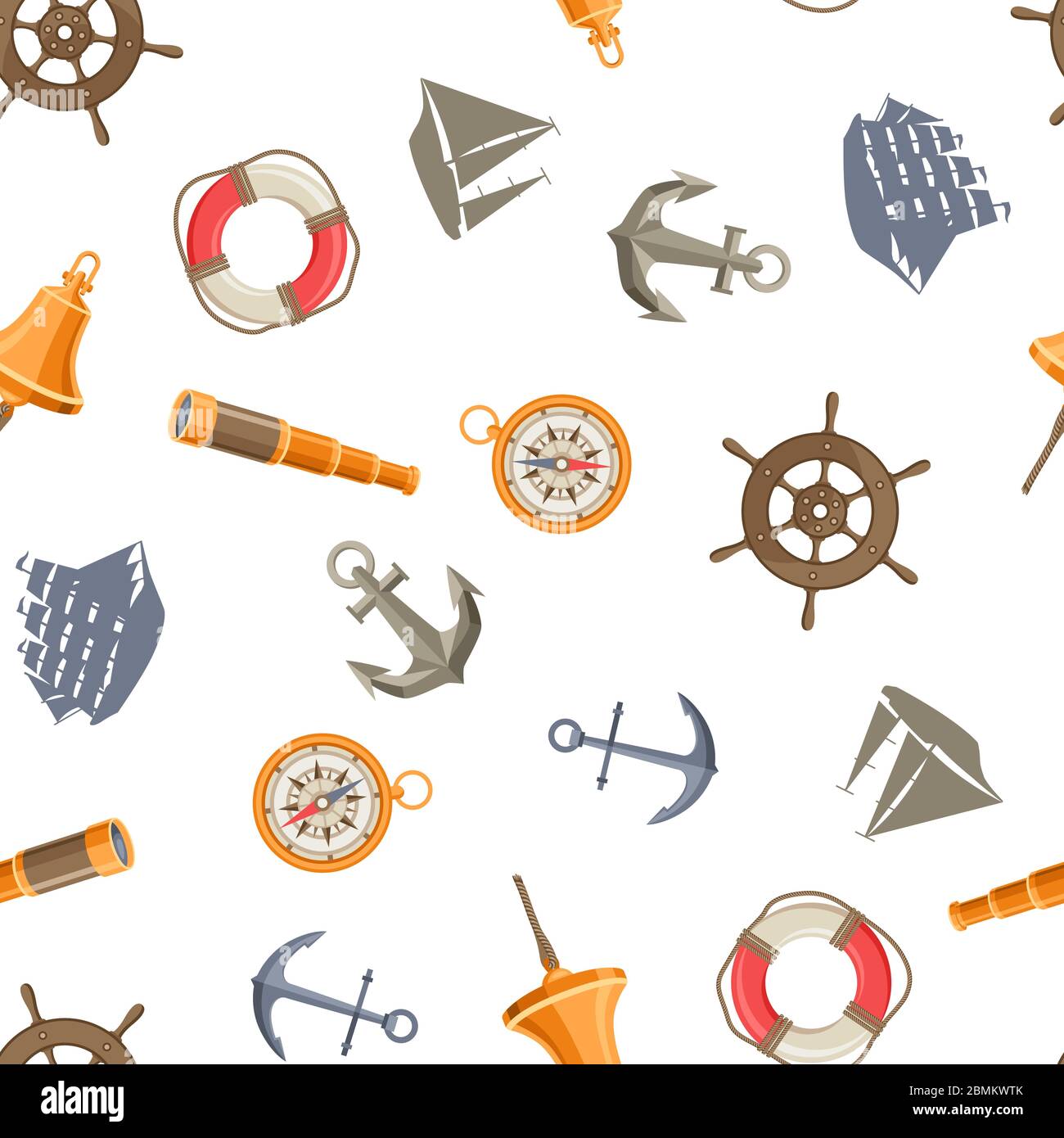 Seamless pattern with symbols and items. Stock Vector