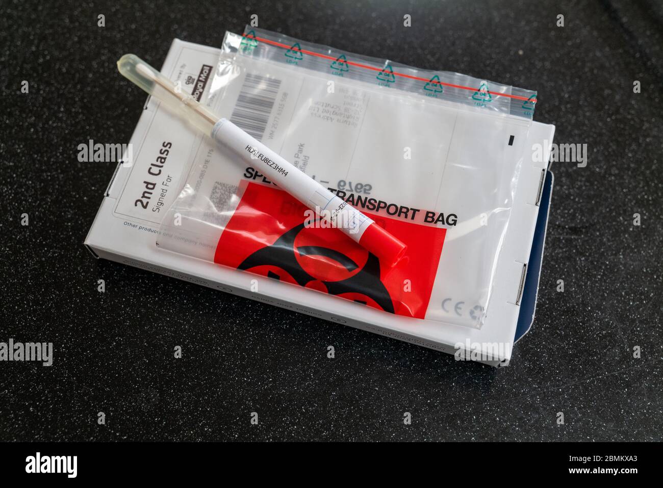 A Home Coronavirus test kit. Stock Photo