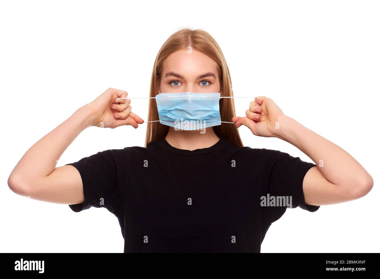 Doctor in black shirt puts hi-res stock photography and images - Alamy