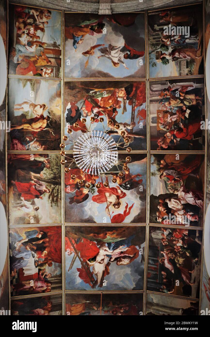 Church Ceiling Artwork in the Idstein Cathedral, Germany Stock Photo