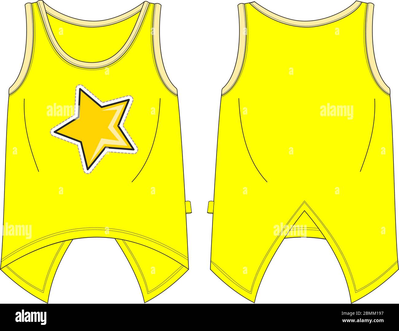 Girls fit shirt model textile pattern yellow Stock Vector