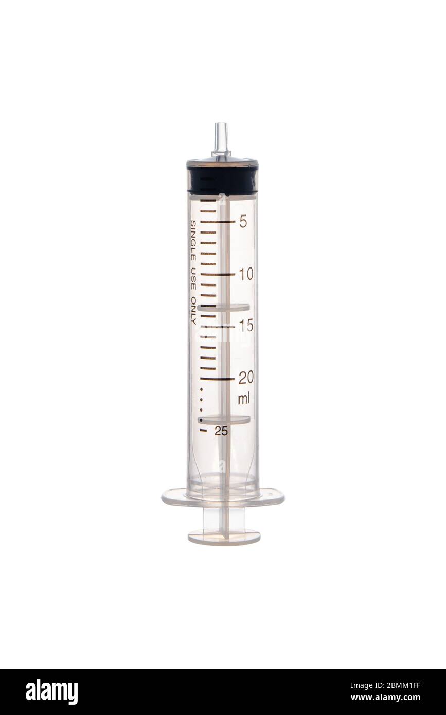 Scroll Syringe medical syringes isolated on white background with clipping path Stock ...