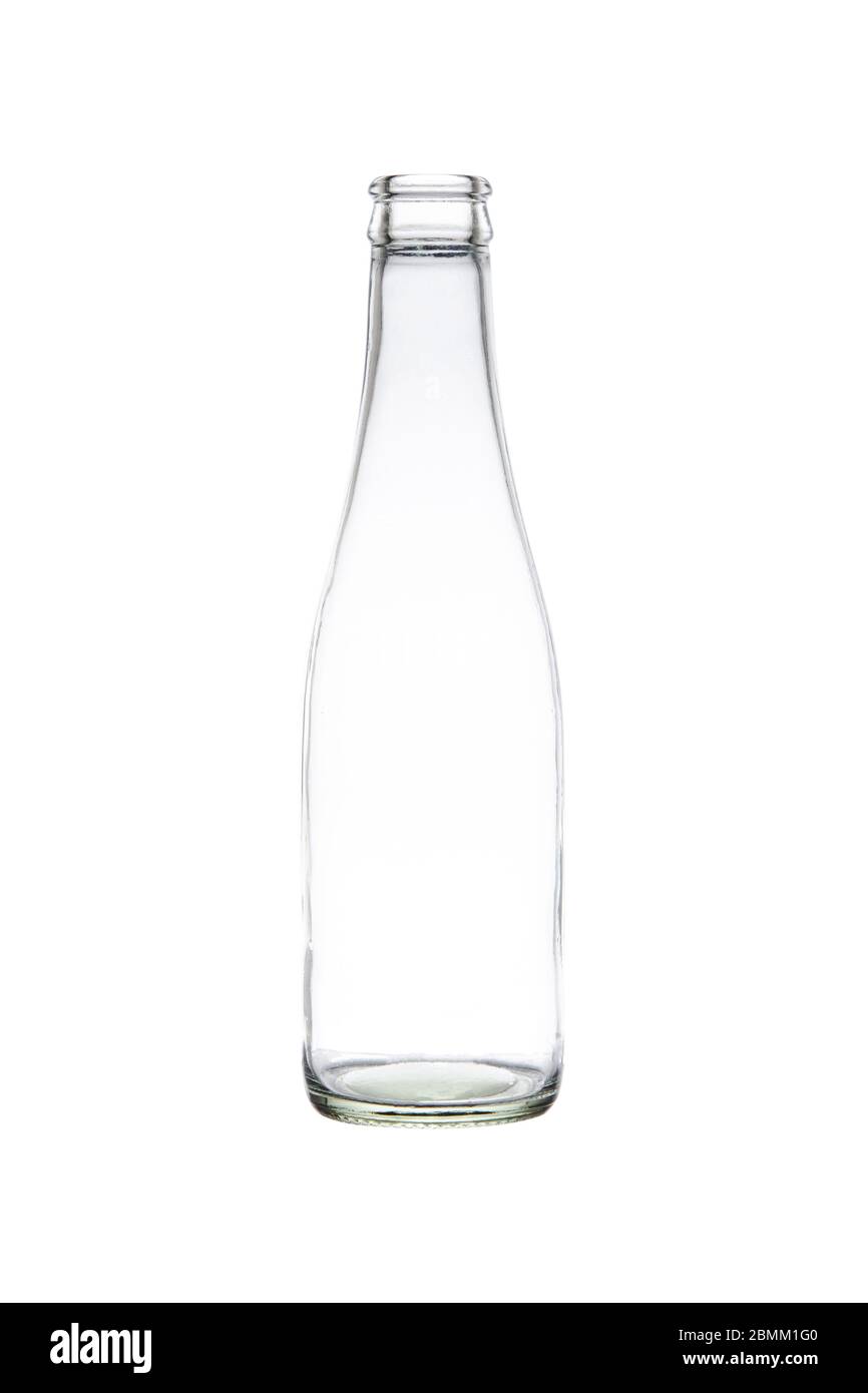 Empty Glass bottle isolated on white with clipping path Stock Photo