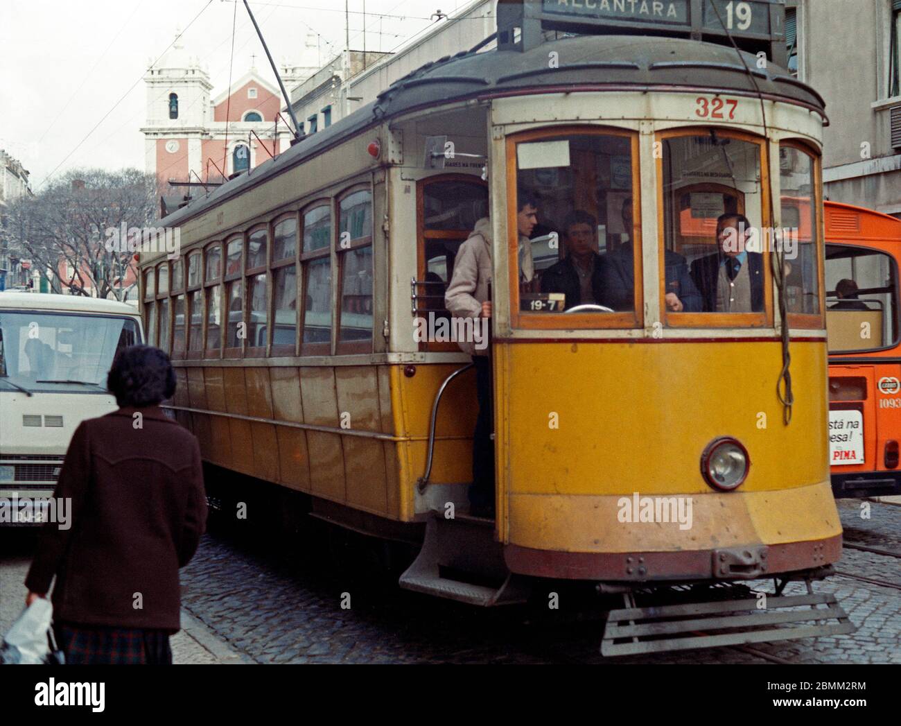 tramway, February 03, 1982, Lisbon, Portugal Stock Photo