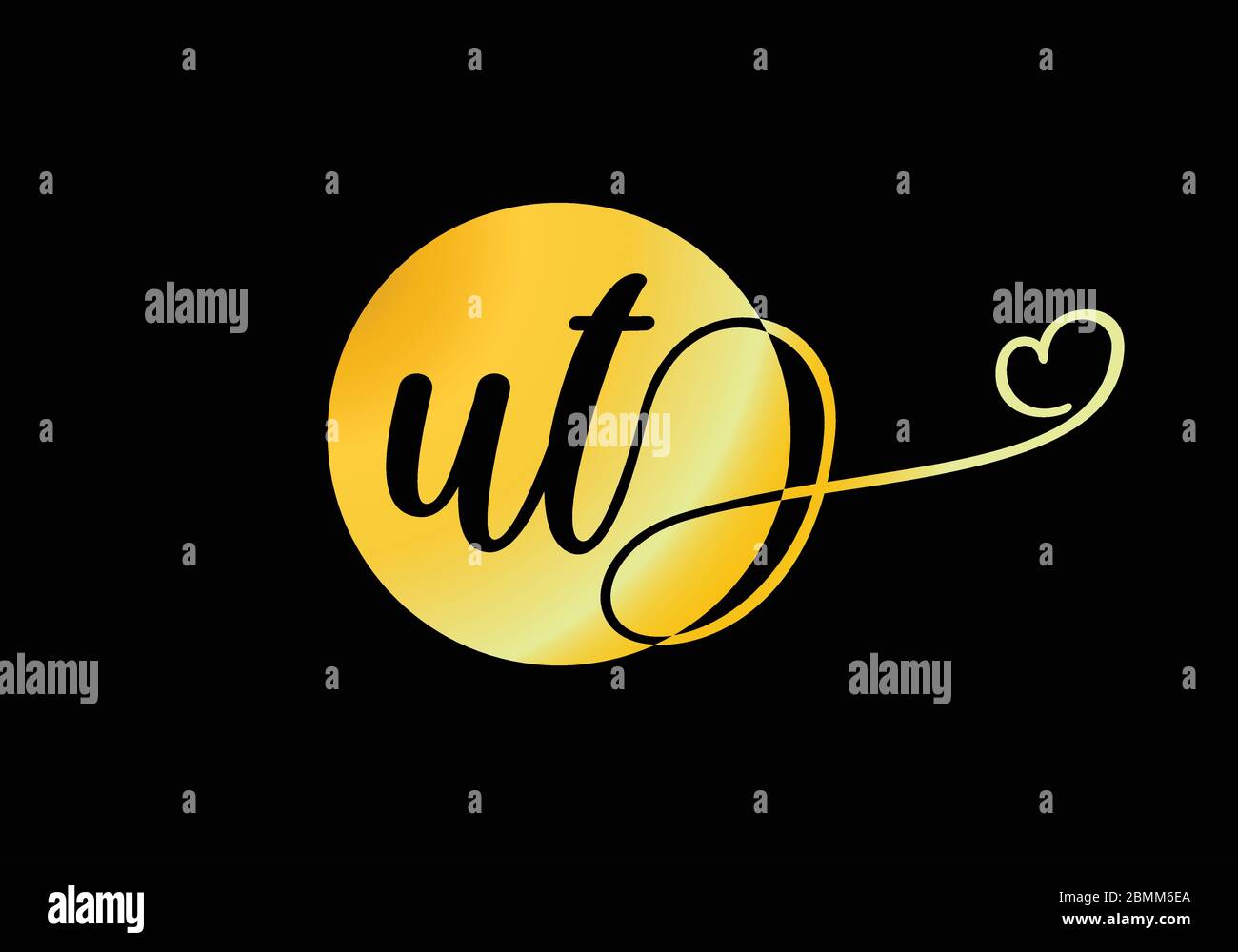 Initial Monogram Letter U T Logo Design Vector Template. Graphic ...