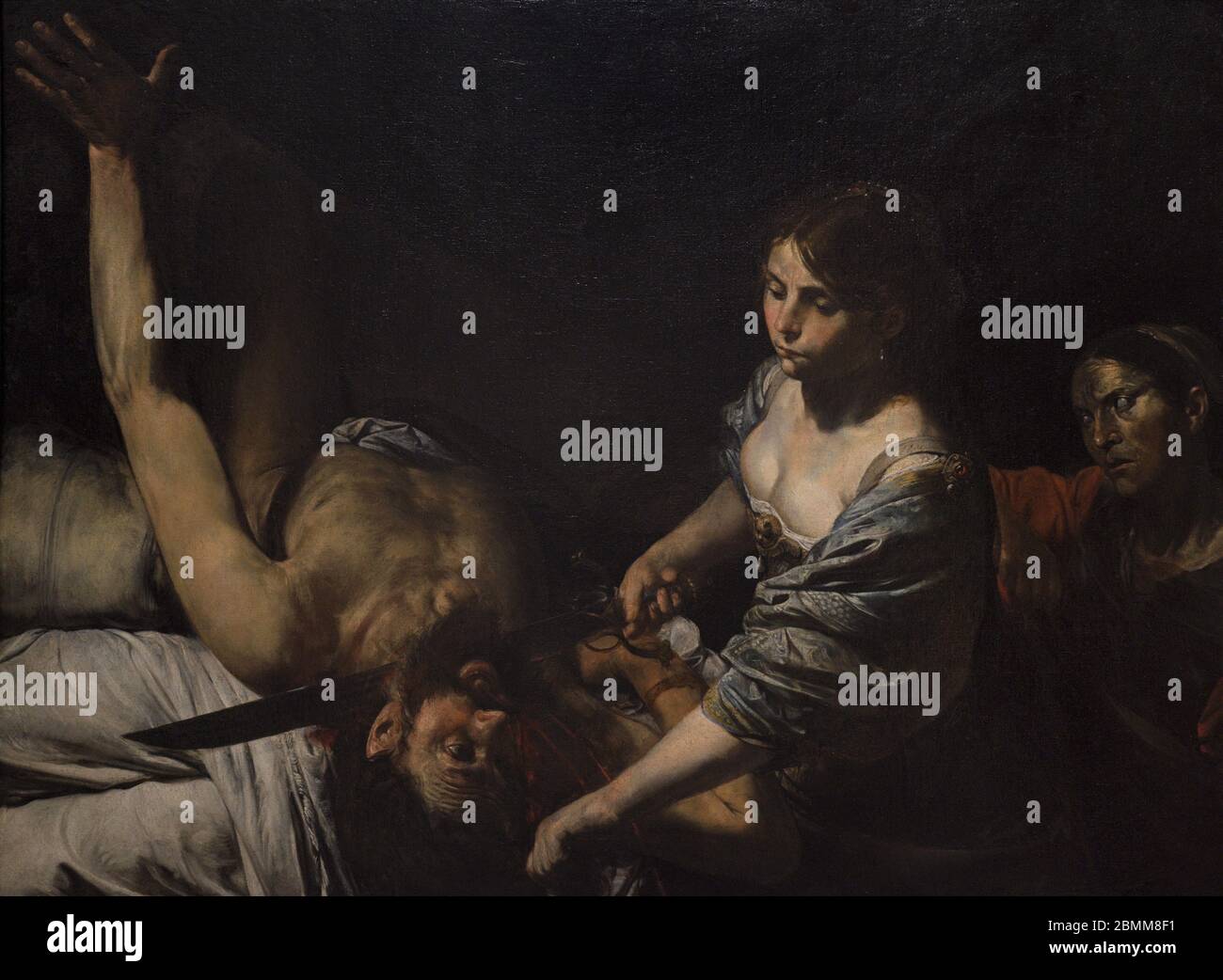 Valentin de Boulogne (1591-1632). French Baroque painter. Judith and Holofernes, 1624. Oil on canvas. National Museum of Fine Arts. Valletta. Malta. Stock Photo