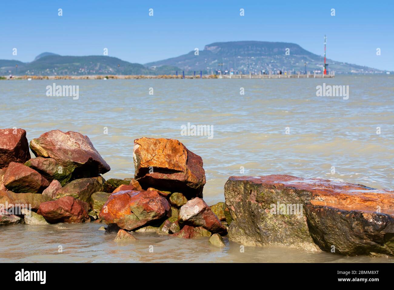 Landsape of Lake Balaton , Hungary ( selective focus ) Stock Photo