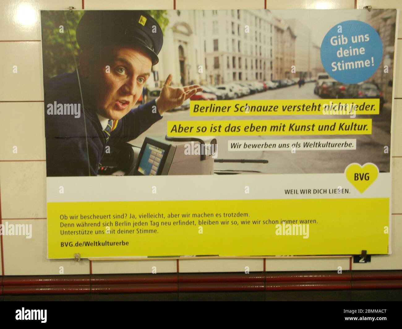 Die BVG bewirbt sich um eine Auszeichnung als Weltkulturerbe Stock Photo