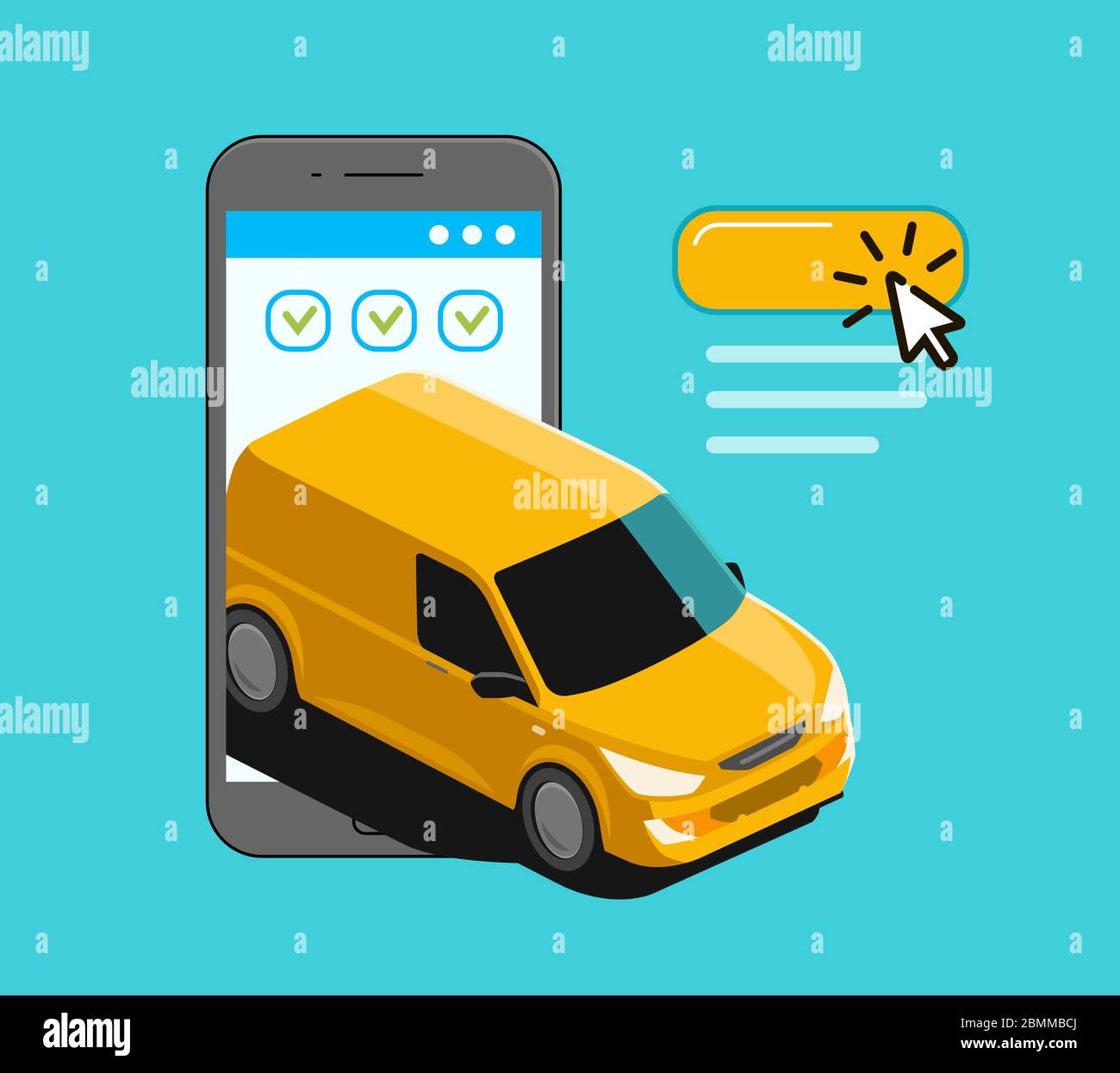 Delivery service. Delivering, moving, online application vector illustration Stock Vector