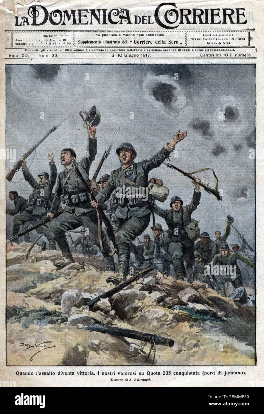 L'armee italienne victorieuse sur les troupes austro hongroises sur les montagnes du Karst en Slovénie. Les italiens progressent ainsi vers Trieste. I Stock Photo