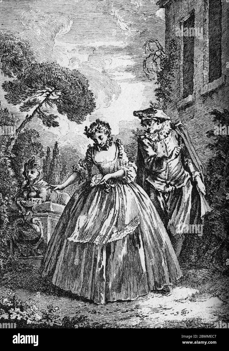 'Sganarelle' Illustration de Francois Boucher tiree de 'Oeuvres' de Jean-Baptiste Poquelin dit Moliere (Jean Baptiste Poquelin, 1622-1673), dramaturge Stock Photo