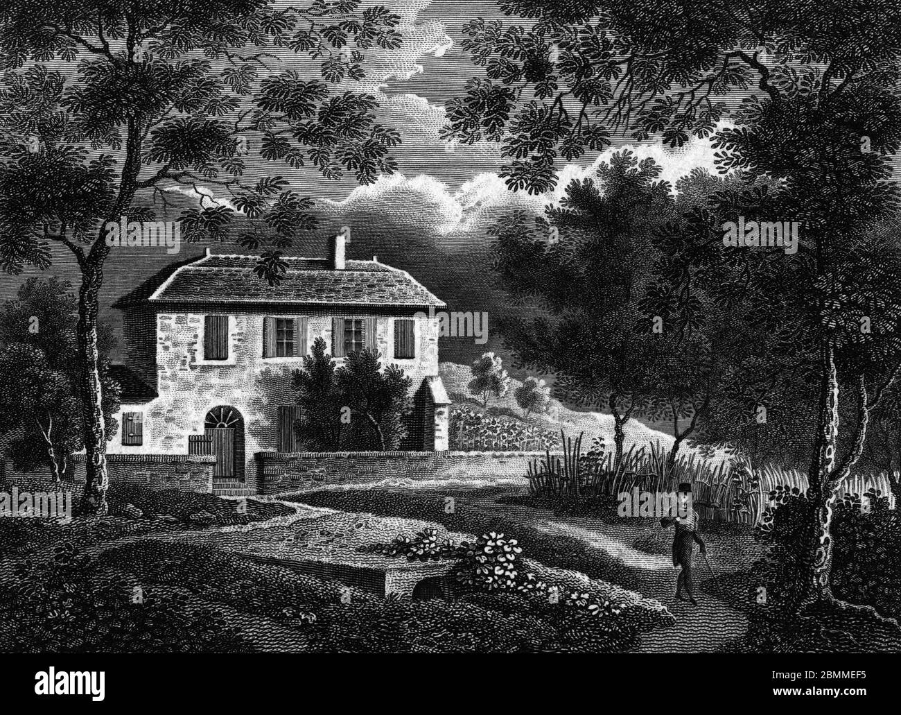 'Vue de la maison Les Charmettes, demeure de Jean Jacques Rousseau (1712-1778) entre 1736 et 1742, pres de Chambery (Savoie), ou il vecut aupres de Ma Stock Photo