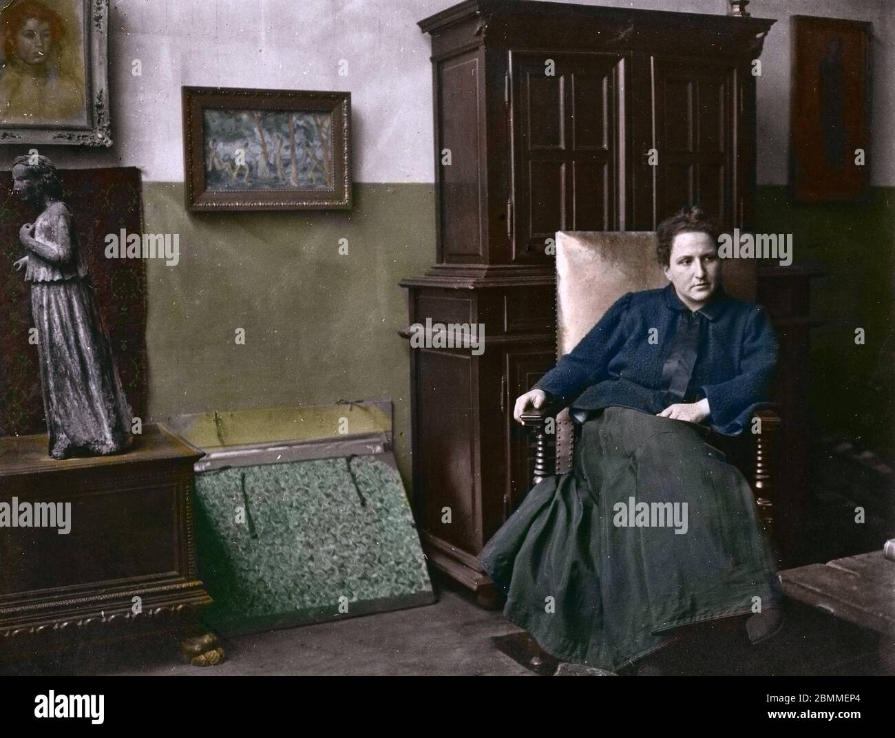 Portrait de Gertrude Stein (1874-1946) poetesse, ecrivain,   et feministe americaine, collectionneuse d'art qui contribua a la diffusion de mouvements Stock Photo