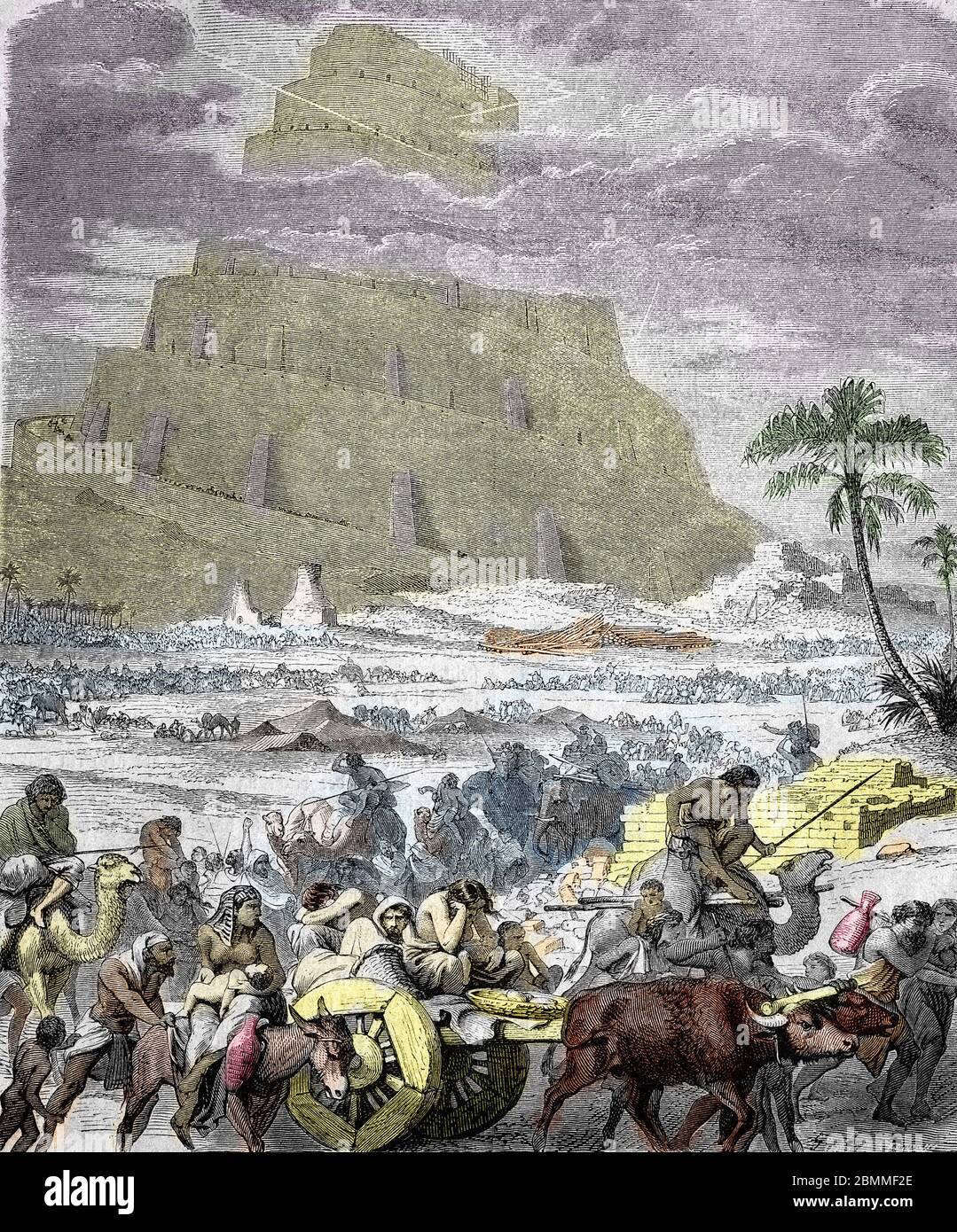 La Construction De La Tour De Babel Gravure Construction Of The Tower Of Babel Engraving 19eme Siecle Collection Privee Stock Photo Alamy