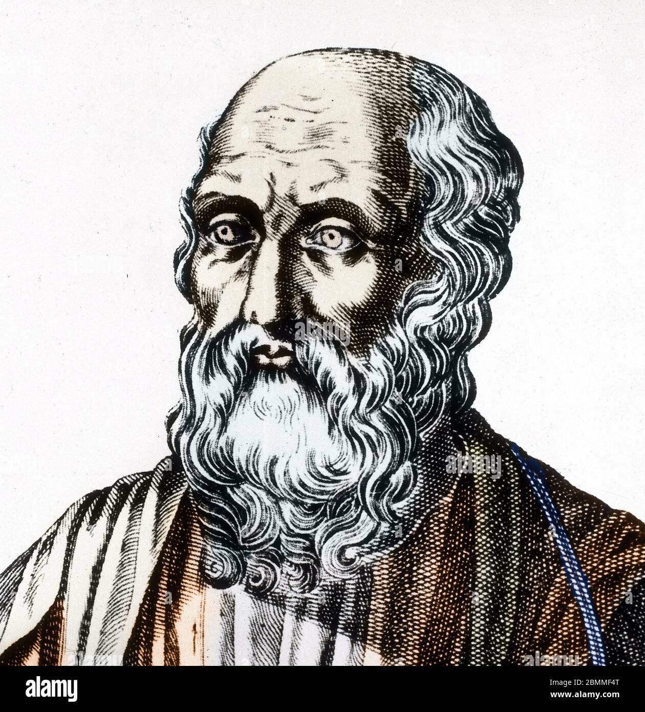 Portrait du philosophe grec Platon (428-348 avant JC) - Greek philosopher Plato - Gravure - Collection privee Stock Photo