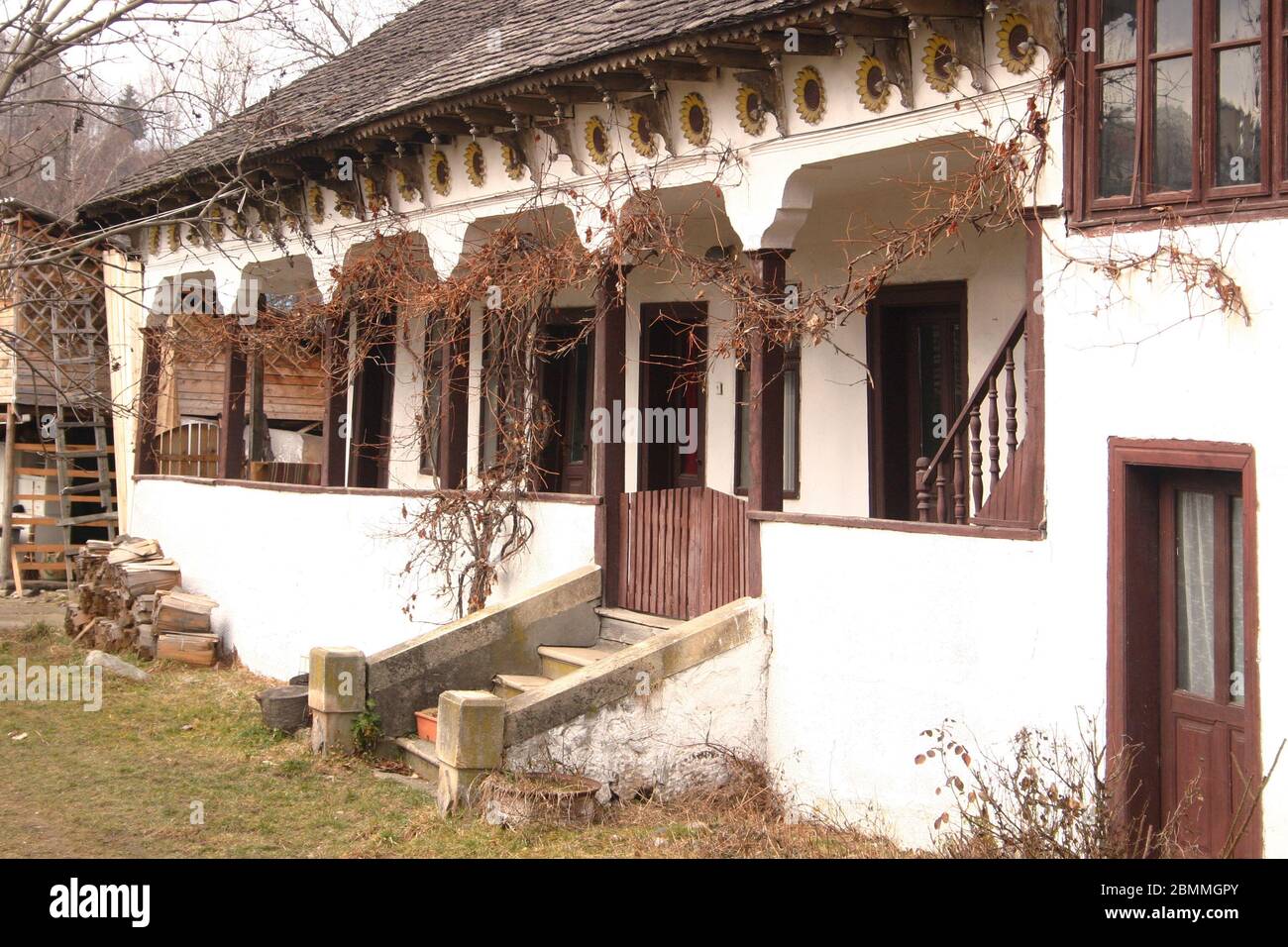Old traditional house in Arges County, Romania. Stock Photo