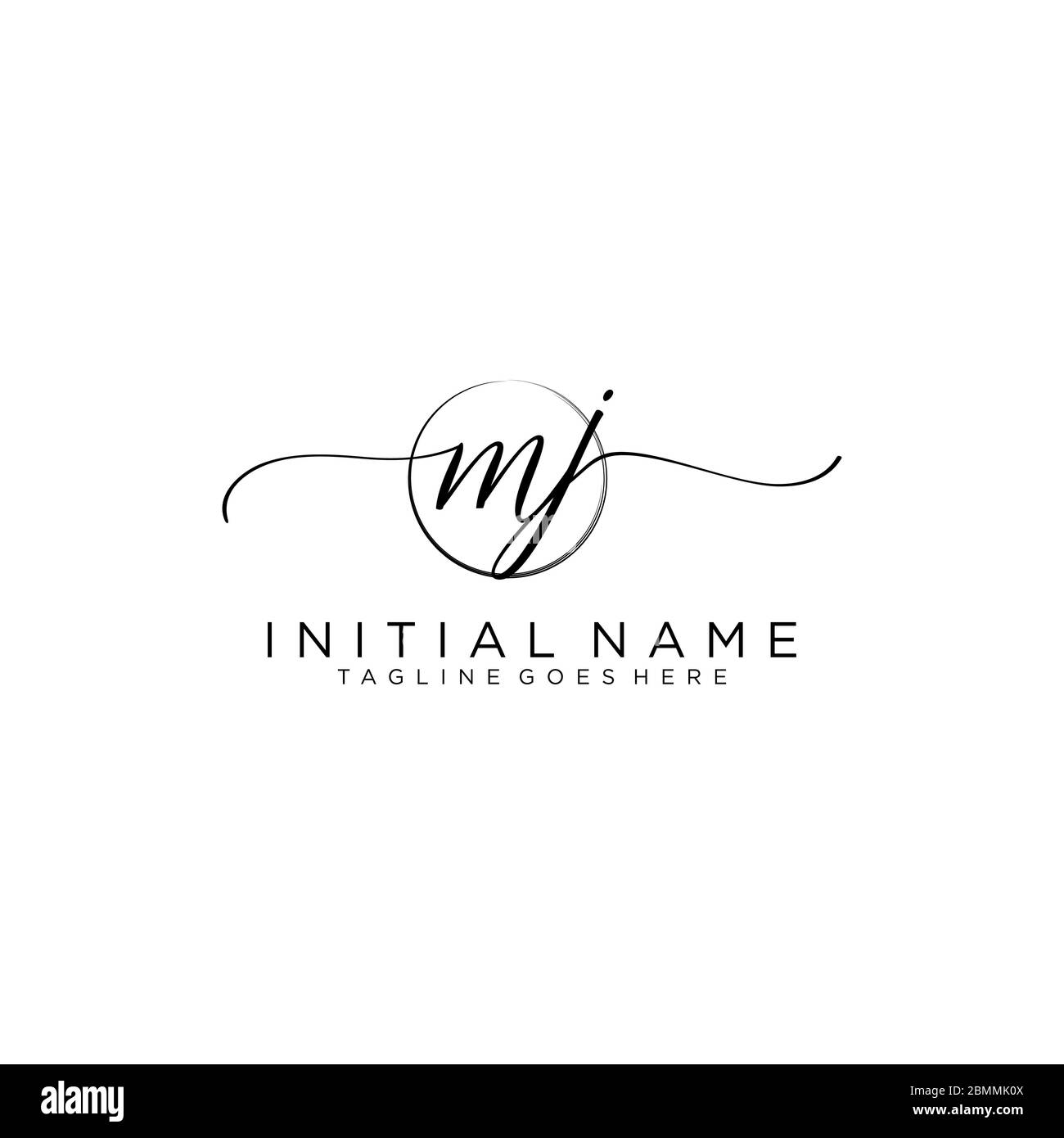 Initial Mj Handwriting Logo With Circle Template Vector Stock Vector Image And Art Alamy 1141