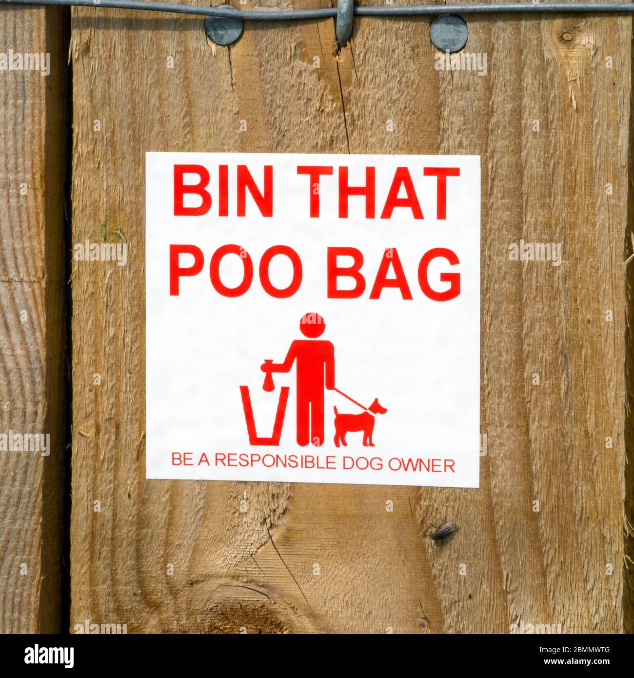 Bin Poo bag sign notice requesting dof owners to take away their dog waste bags Stock Photo Alamy