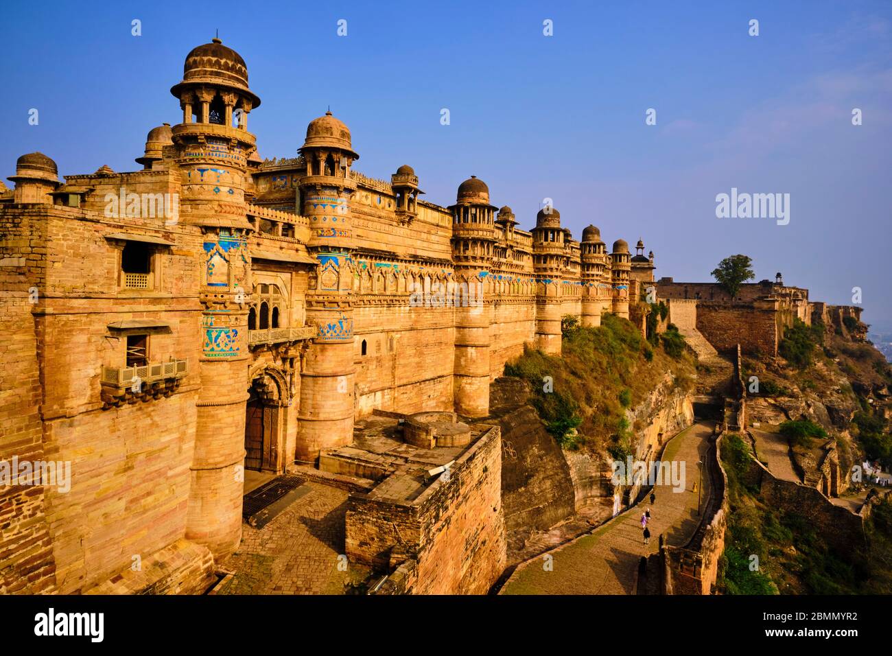 India, Madhya Pradesh state, Gwalior, Fort Palace of Man Singh Stock Photo