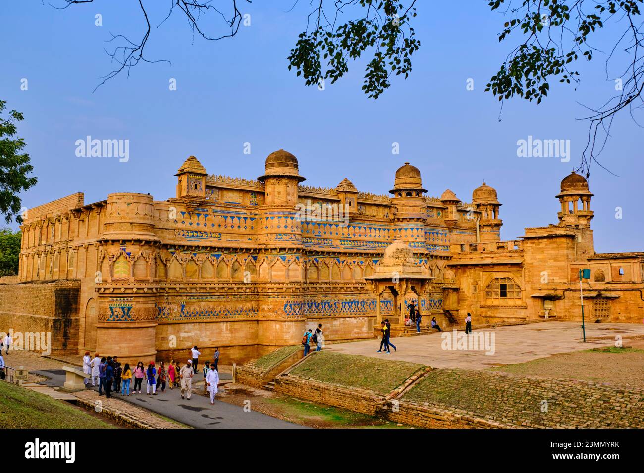 India, Madhya Pradesh state, Gwalior, Fort Palace of Man Singh Stock ...