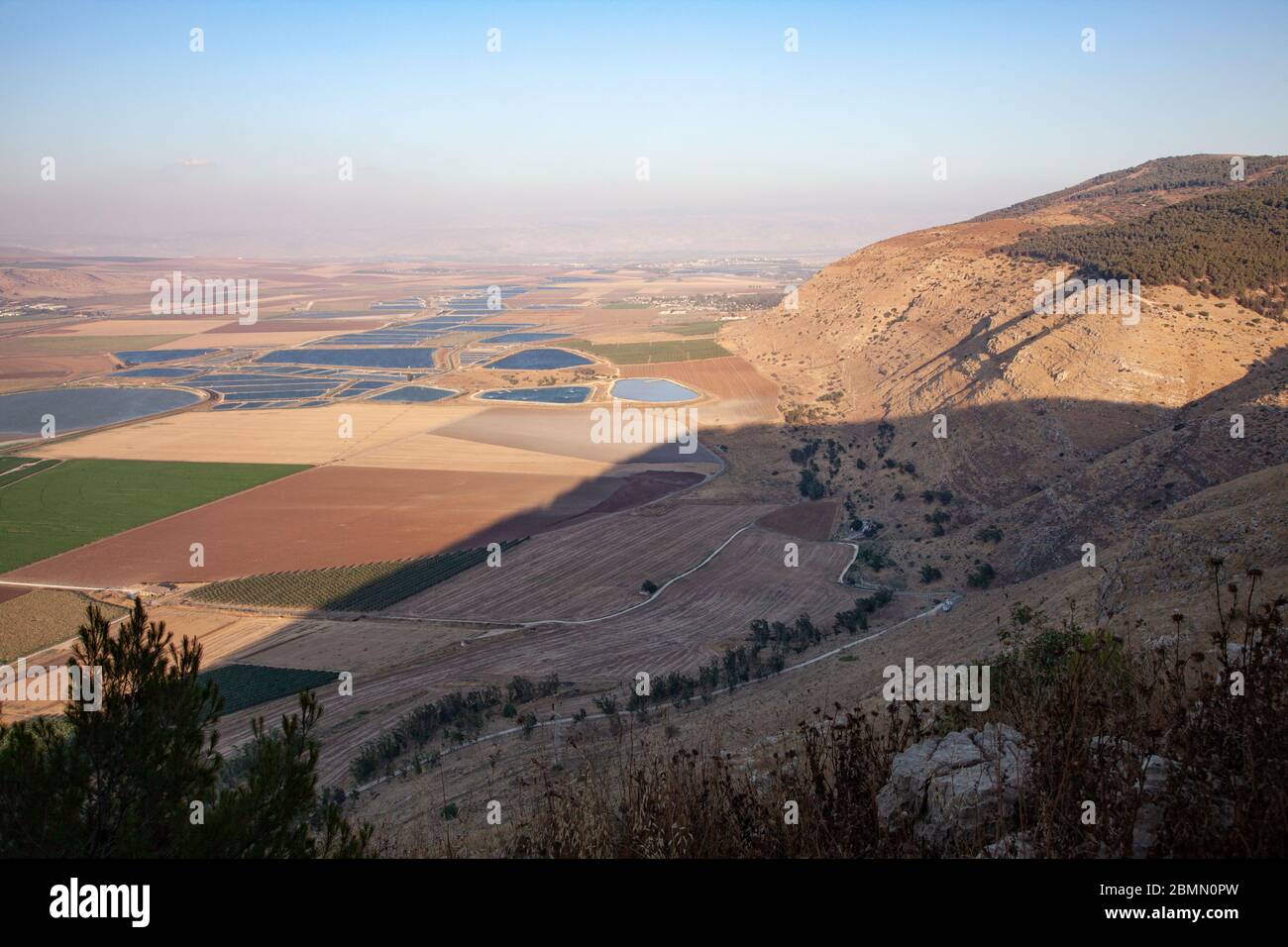 Mount Gilboa observation point with a view of the Jezreel valley Stock Photo