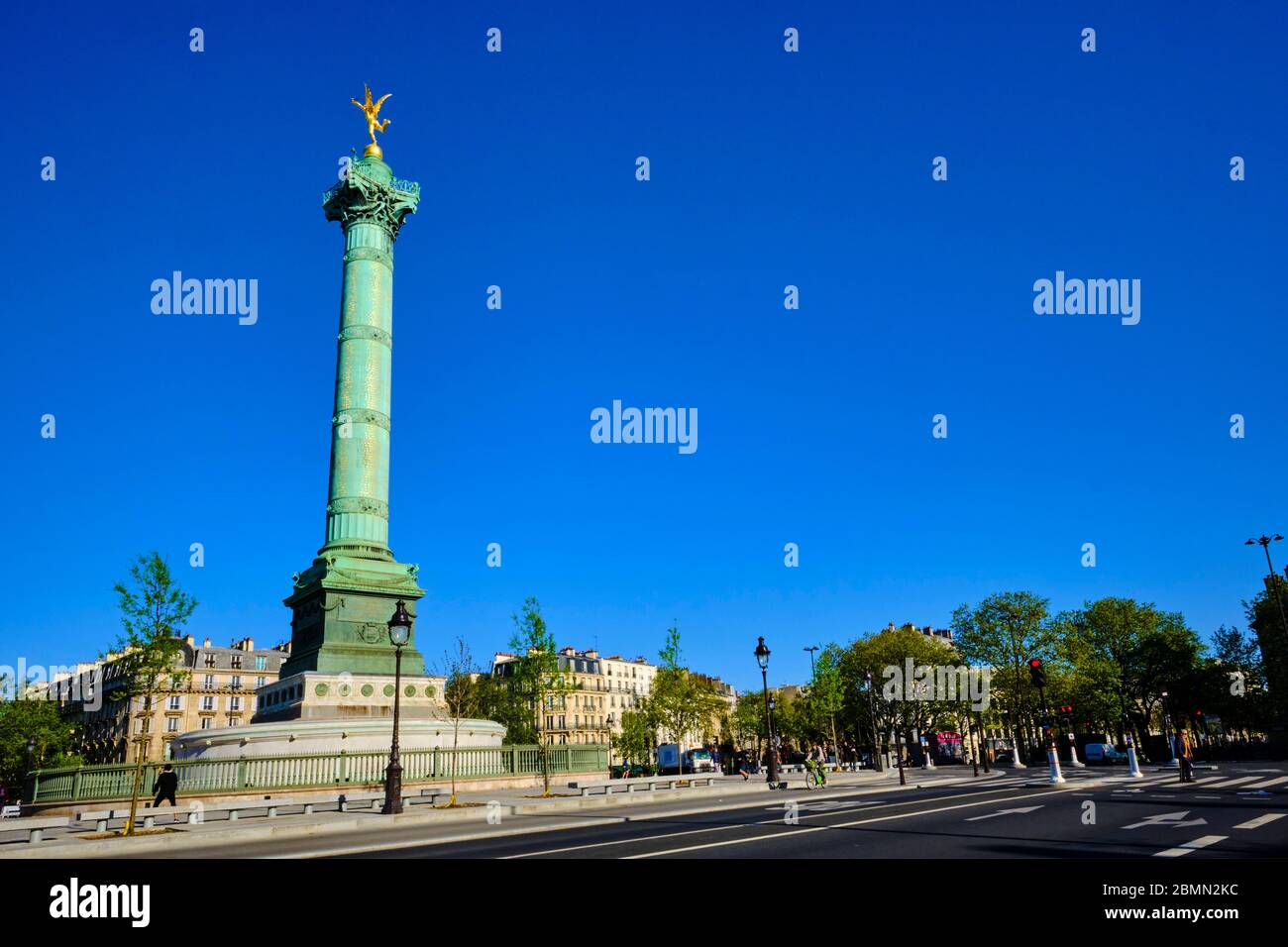 France, Paris, Bastille square during the lockdown of Covid 19 Stock Photo