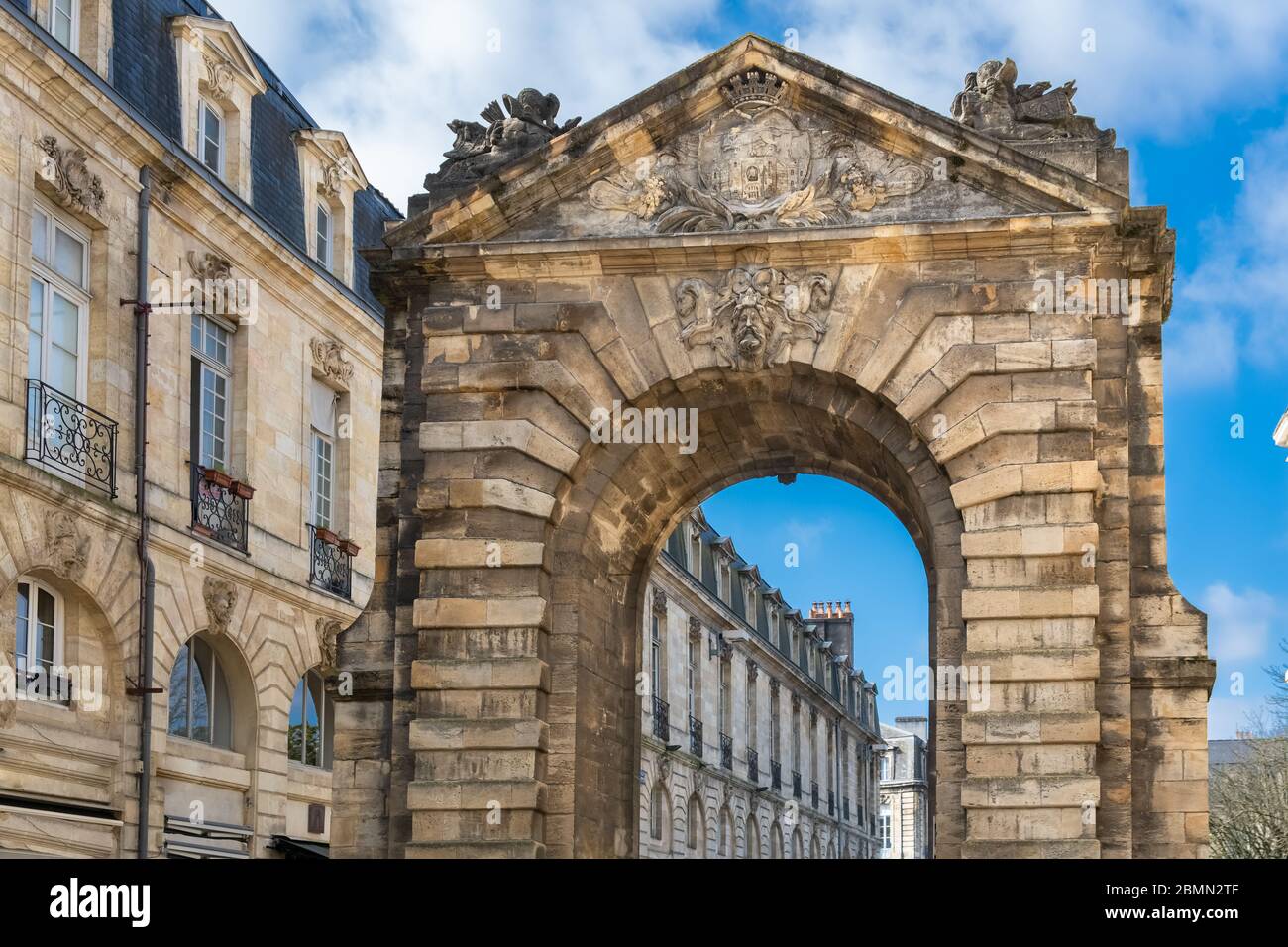 Bordeaux, the beautiful Dijeaux gate, ancient monument Stock Photo