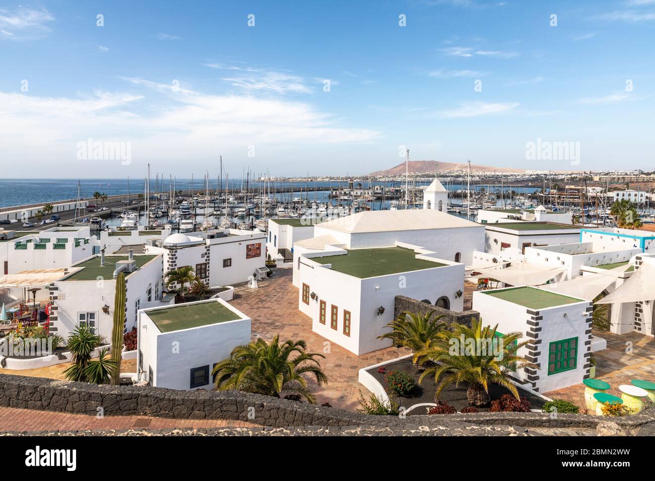 Coastal views of the Playa Blanca in Southern Lanzarote, Canary Islands, Spain, España. Stock Photo
