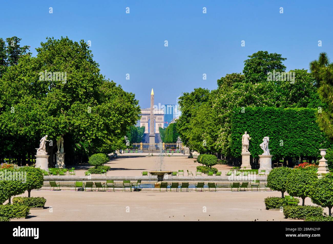 France, Paris, the Tuileries garden during the lockdown of Covid 19 Stock Photo