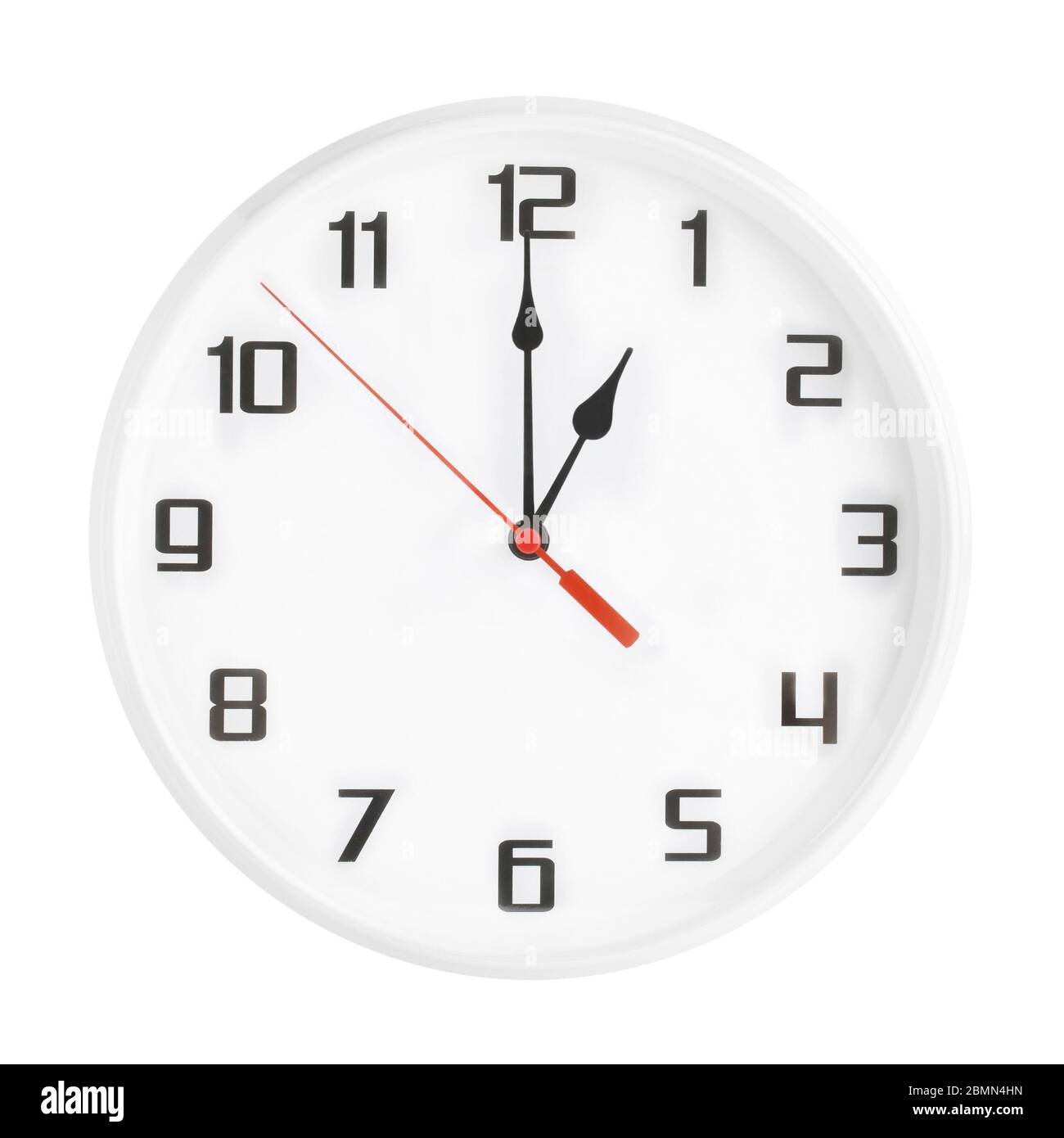 White Clock Isolated On White Background 1 P M Or 1 A M Stock Photo Alamy White Clock Isolated On White Background 1 P M Or 1 A M Stock Photo Alamy