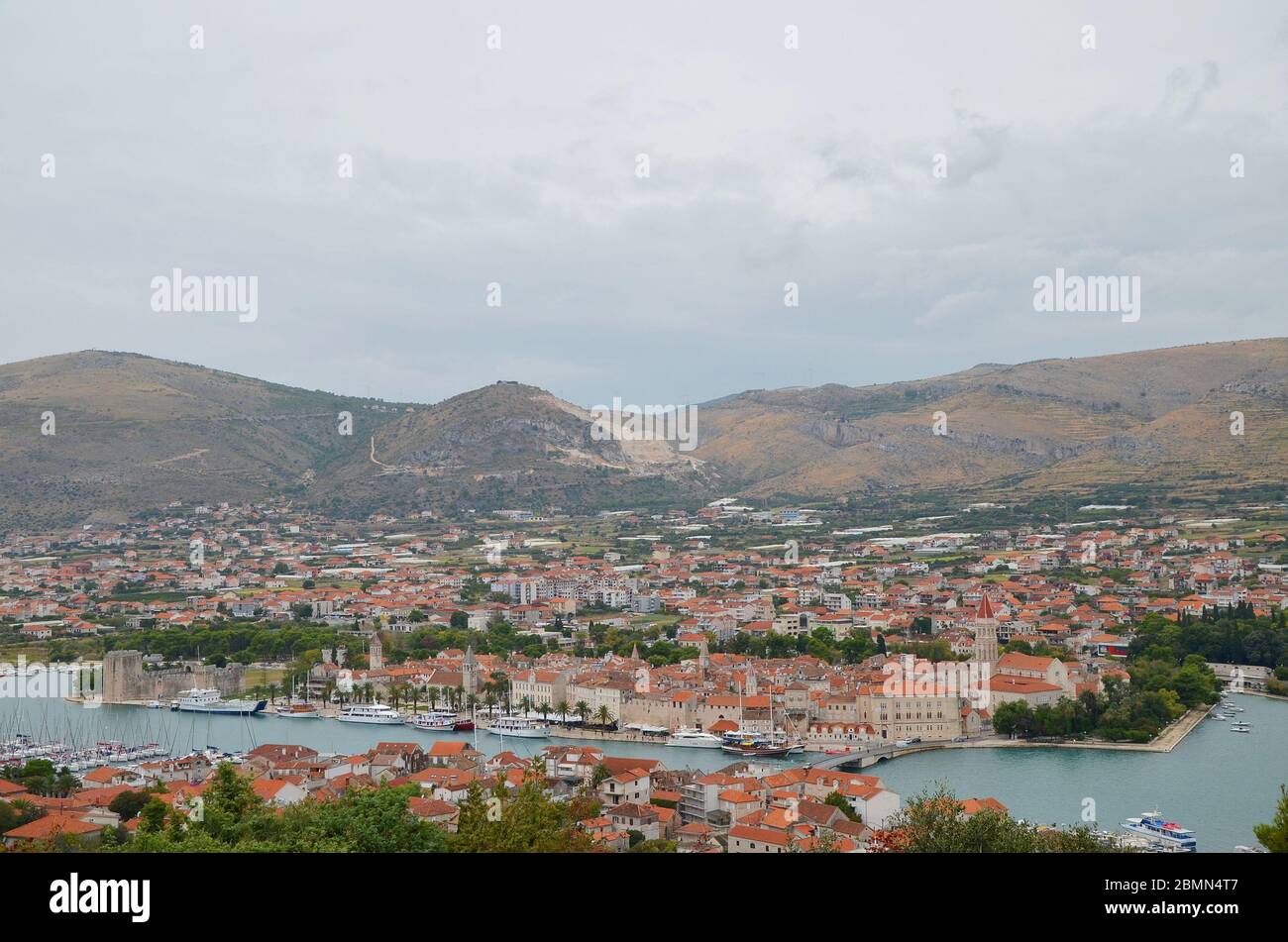 Aerial view of Trogir town, Croatia Stock Photo