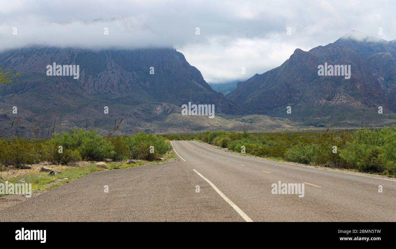 The Chisos Mountains of Big Bend National Park in Texas are of Volcanic origin Stock Photo