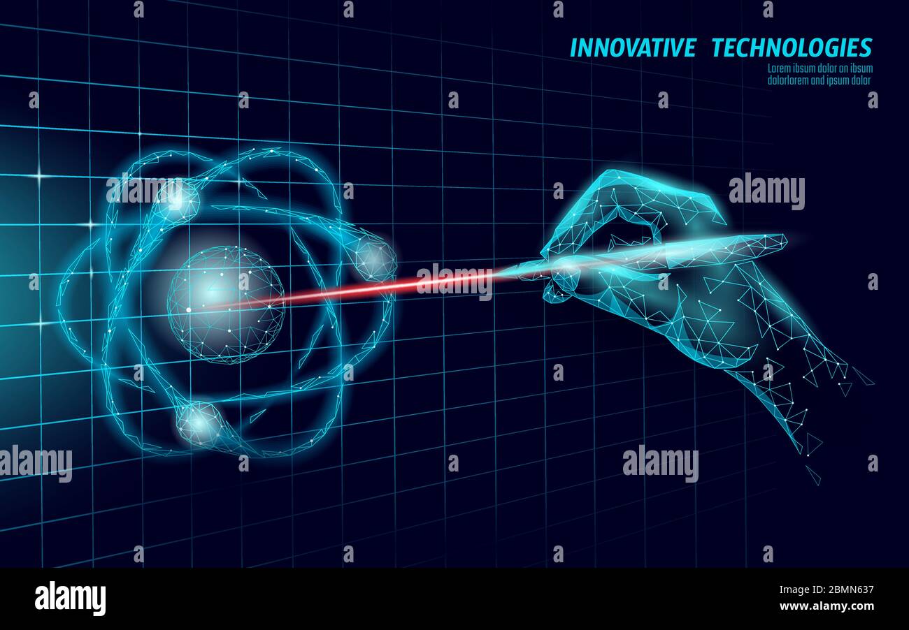 3D laser engeneering atomic phisics concept. Finance business idea profits  marketing. Investment industry control hand pen graphic vector illustration  Stock Vector Image & Art - Alamy