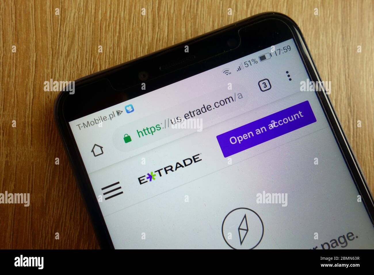 E-Trade Financial Corporation website (us.etrade.com) displayed on  smartphone Stock Photo - Alamy