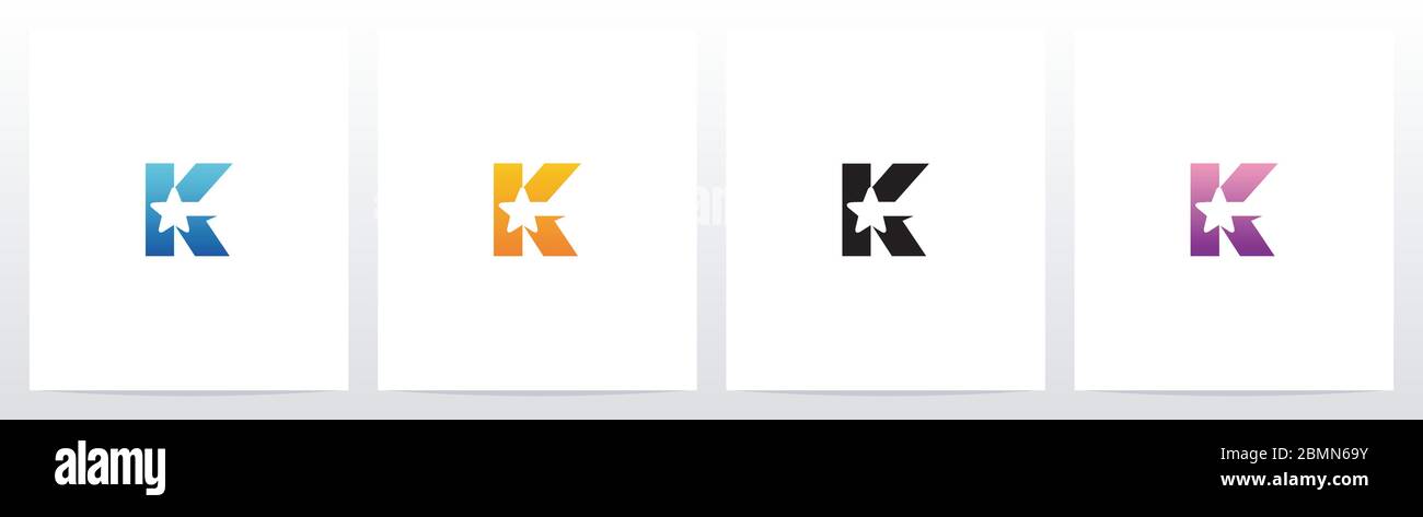 Star On Letter Logo Design K Stock Vector Image & Art - Alamy