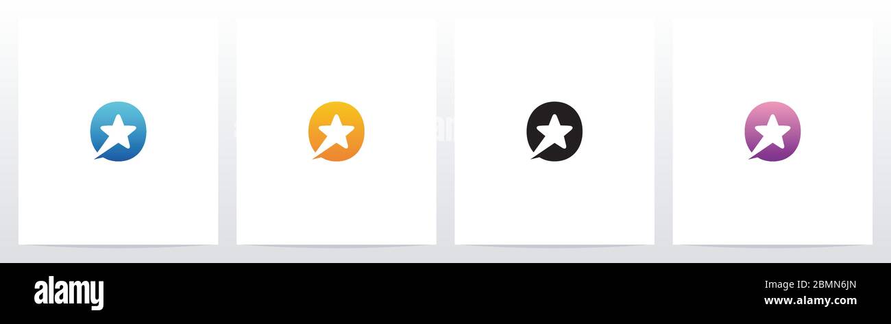 Star On Letter Logo Design O Stock Vector