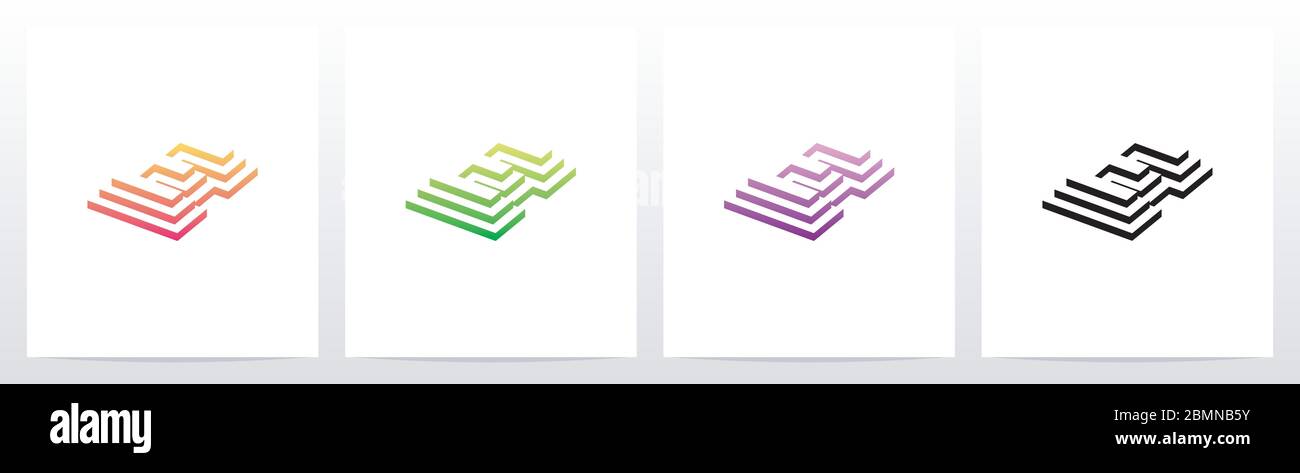 Steps On Letter Logo Design E Stock Vector